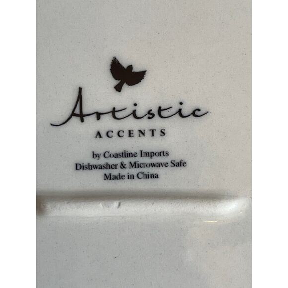 Artistic Accents Hand-Painted Autumnal Floral Embossed Oval Platter Serveware - Picture 4 of 6